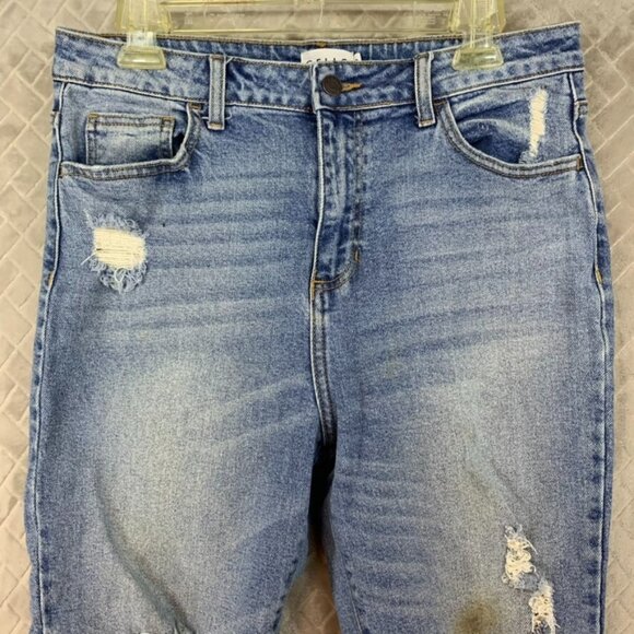 Cello Womens 13 Denim Jeans Blue Skinny Distressed Knees Fray High Rise Stretch - Picture 2 of 15